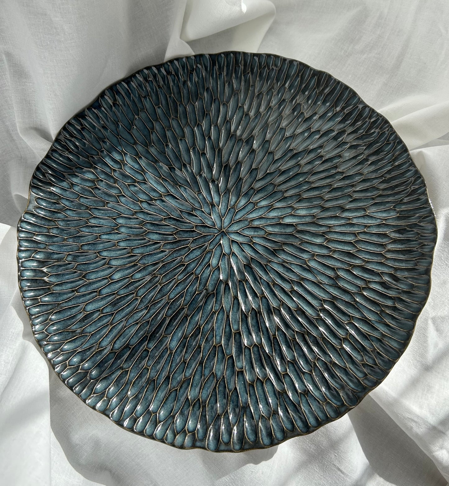 Textured Plate Sapphire - Talerz Ceramiczny z Rzeźbioną Fakturą 30 cm