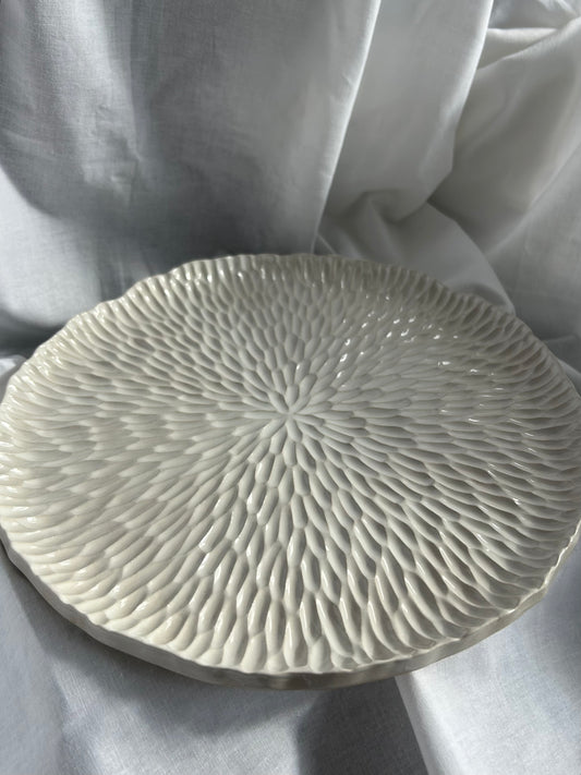 Textured Plate Alabaster - Talerz Ceramiczny z Rzeźbioną Fakturą 30 cm